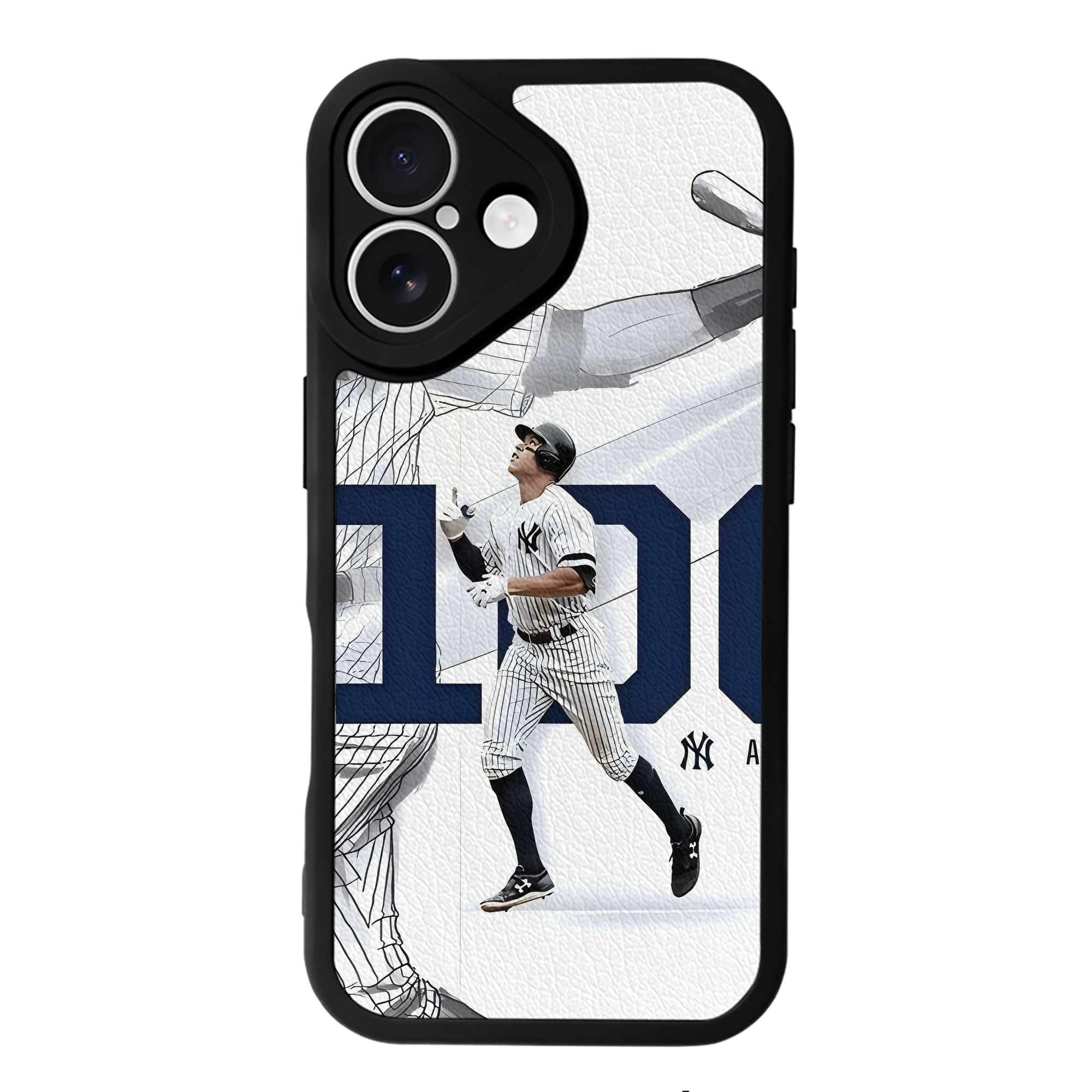 Aaron Judge 100 Home Runs IPhone 16 Silicone Leather Case – UV Print, Lambskin Texture – Perfect Fit, Wireless Charging Compatible, Scratch Resistant, Precise Cutouts – Stylish Protection For IPhone 16